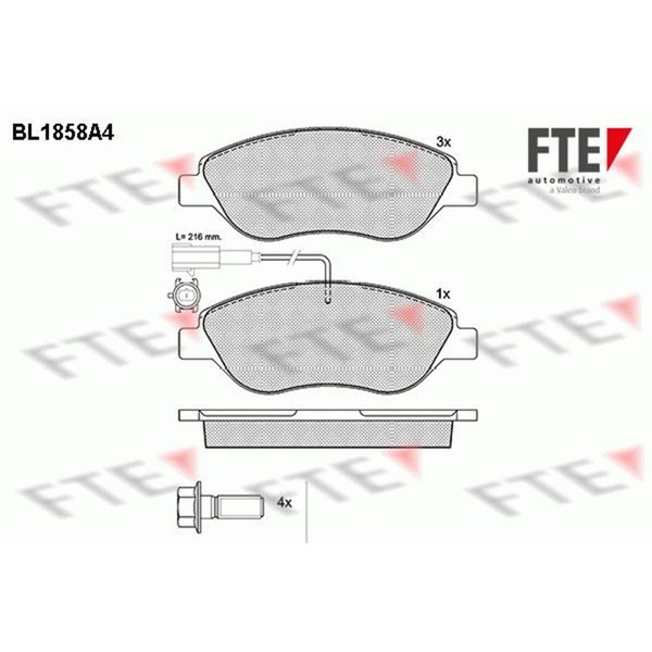 FTE BremsbelÄGe Satz Vorne Passend FüR Alfa Romeo Mito Fiat Bravo Stilo Lancia D-image