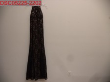 R & M Richards Women's Black Lace Key Hole Halter Gown, Size 10 882191056598
