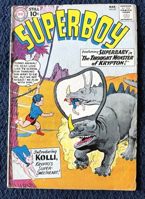 Superboy # 87 (March 1961) Superbaby, Krypto, Lana Lang, Curt Swan Cover