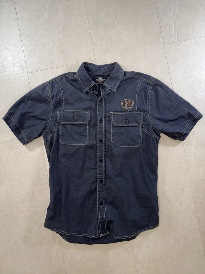 Camisa Harley Davidson Hombre Abotonada Manga Corta Talla Mediana Bordada Foto 3 de 4