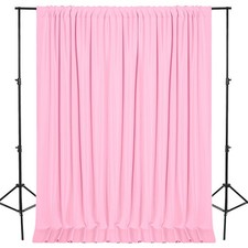 10x7 FT Pink Backdrop Curtains Parties Photography Drapes 2 Panels 5x7 Ft