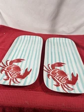 Long Melamine Crab Serving Dish Set Of 2