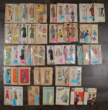 47 Vtg 1940's - 1960's Used/Cut Sewing Patterns Vague McCall Butterick etc