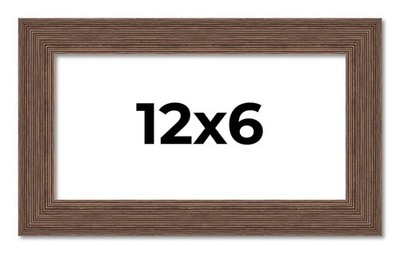 12x6 Frame Brown Farmhouse Solid Wood Picture Frame Width 1.5 Inches | Interior