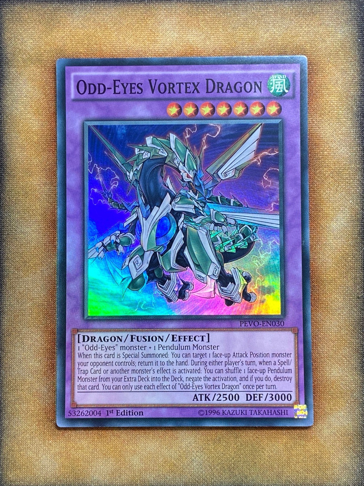 Yugioh Odd-Eyes Vortex Dragon PEVO-EN030 Super Rare 1st Ed LP