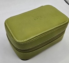 Green Fossil Travel Jewelry Case with IBM Emb...