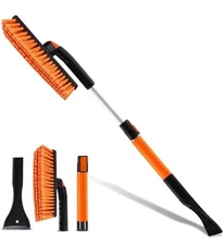 2-in-1 Extendable Snow Brush and Ice Scraper for Cars Trucks and SUVs