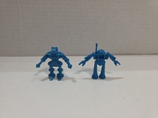 Vintage Arco Rogun Blue Robots Mini Space Toy Figures, Hong Kong, Lot of 2