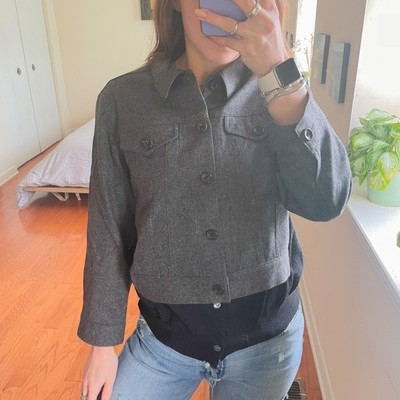 Comme Des Garcons Paneled Two Layer Cardigan Jacket Gray Size Medium