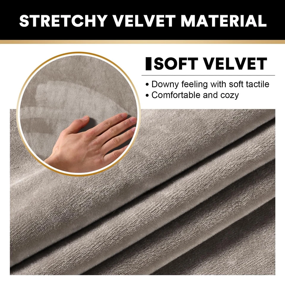 Fundas de sofá de terciopelo para sofá suaves de 4 piezas fundas de sofá para sofá de 3 cojines S... Foto 4 de 4