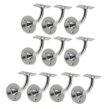 Handrail Bracket for Stairs bannister rail - Chrome - Dale - 76mm With Screws