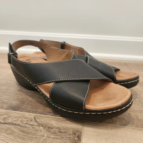 Clarks Sandalo Donna 9 5 Nero Tacco Zeppa Hayla Heaven Nero Comfort