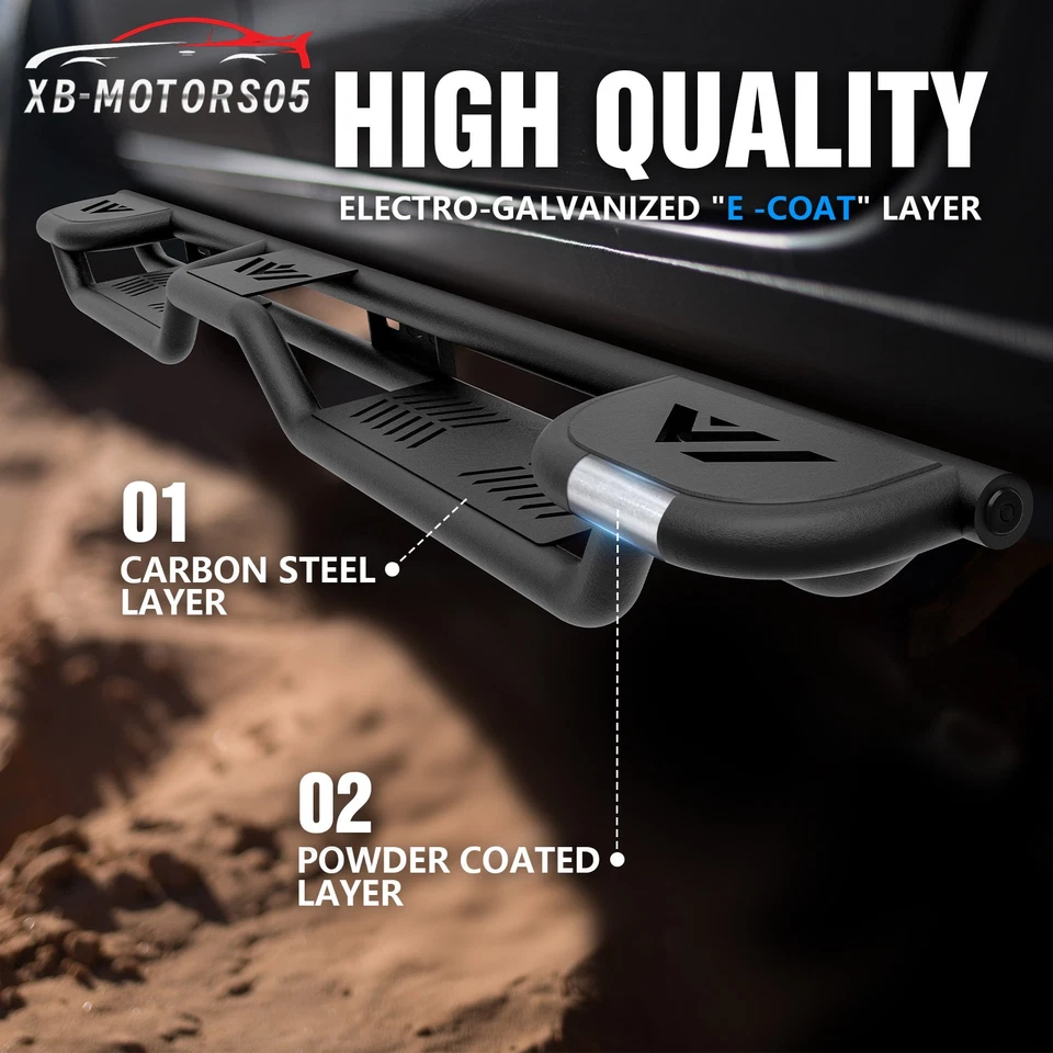 For Ram 1500 Double/ExtendedCab 2002-2008 3- Raised Steps Side Running Boards Foto 3 de 4