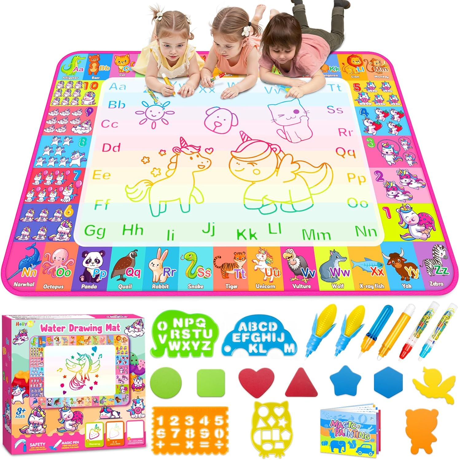 Aqua Water Doodle Mat for Kids Ages 3-5 Educational Drawing Toy-image