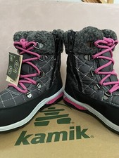 Kamik Girls Libra charcoal  Fusia boots size 13 NIB