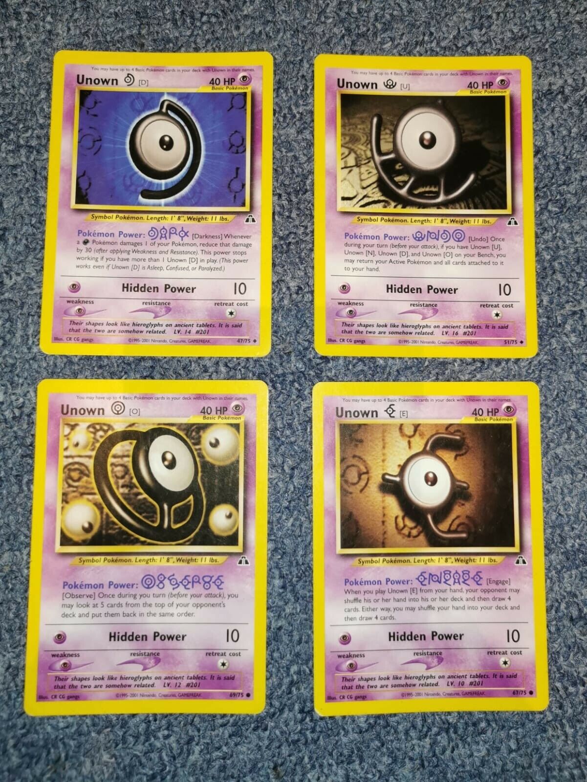 unown card Values - MAVIN