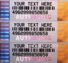 350 Personalised Custom Barcode Hologram stickers labels 50X14 BCL5014-1