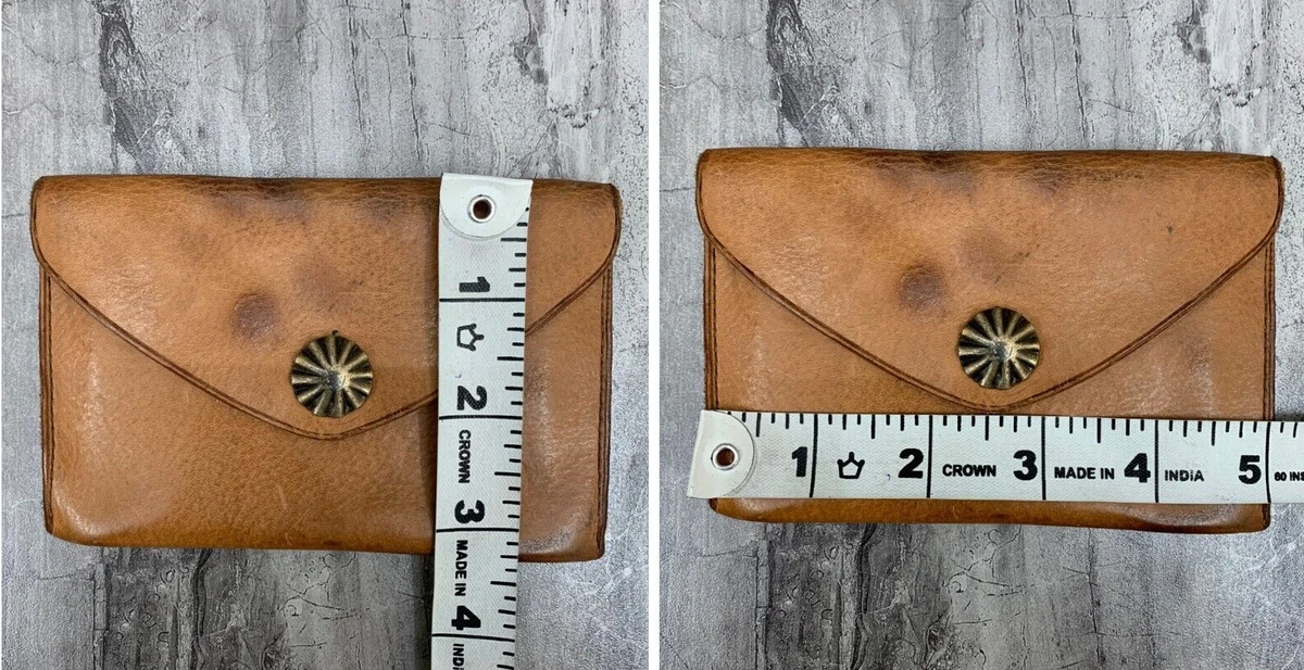 Double RL Leather Concho Card Holder Wallet RRL Ralph Lauren Brown Card Case