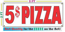 5 PIZZA Full Color Banner Sign for Convenience Store Food Truck or Restaurant