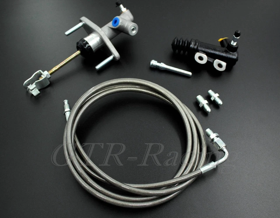 Kit de línea de embrague esclavo, cilindro maestro y acero inoxidable para Honda Prelude 1992-2001 Foto 4 de 4