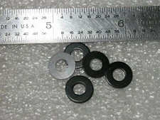 PLAIN FLAT WASHERS  #8 HOLE X 3/8" OD  BLACK OXIDE  STEEL - 100 pcs