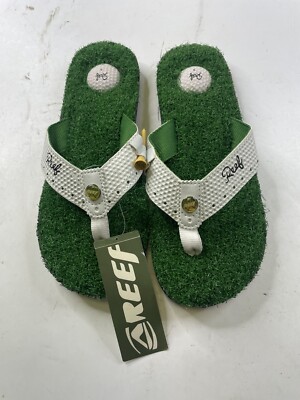 NWT Reef Mulligan Golf Flip flops Mens Size Sandals Grass Turf