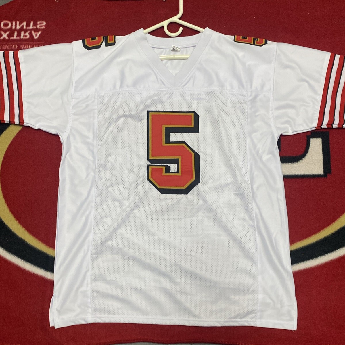 Custom White 49ers Shirt Jeff Garcia Autographed San Francisco