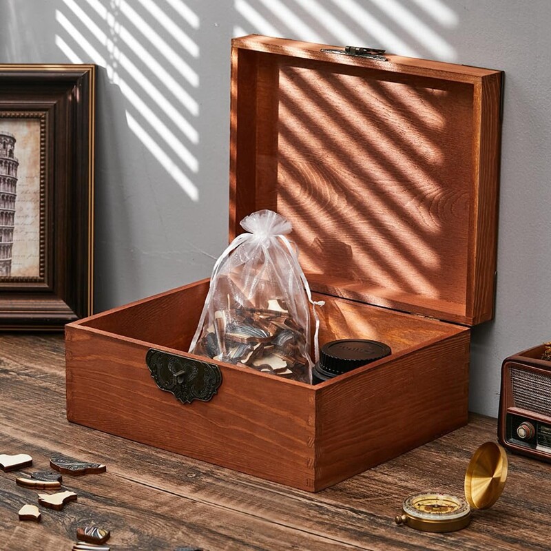 Aufbewahrungsbox Aus Kiefernholz - Schmuckkiste Mit Scharnierdeckel Zum Bemalen