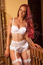 Daniella White Collection Suspender Belt VIPA Lingerie