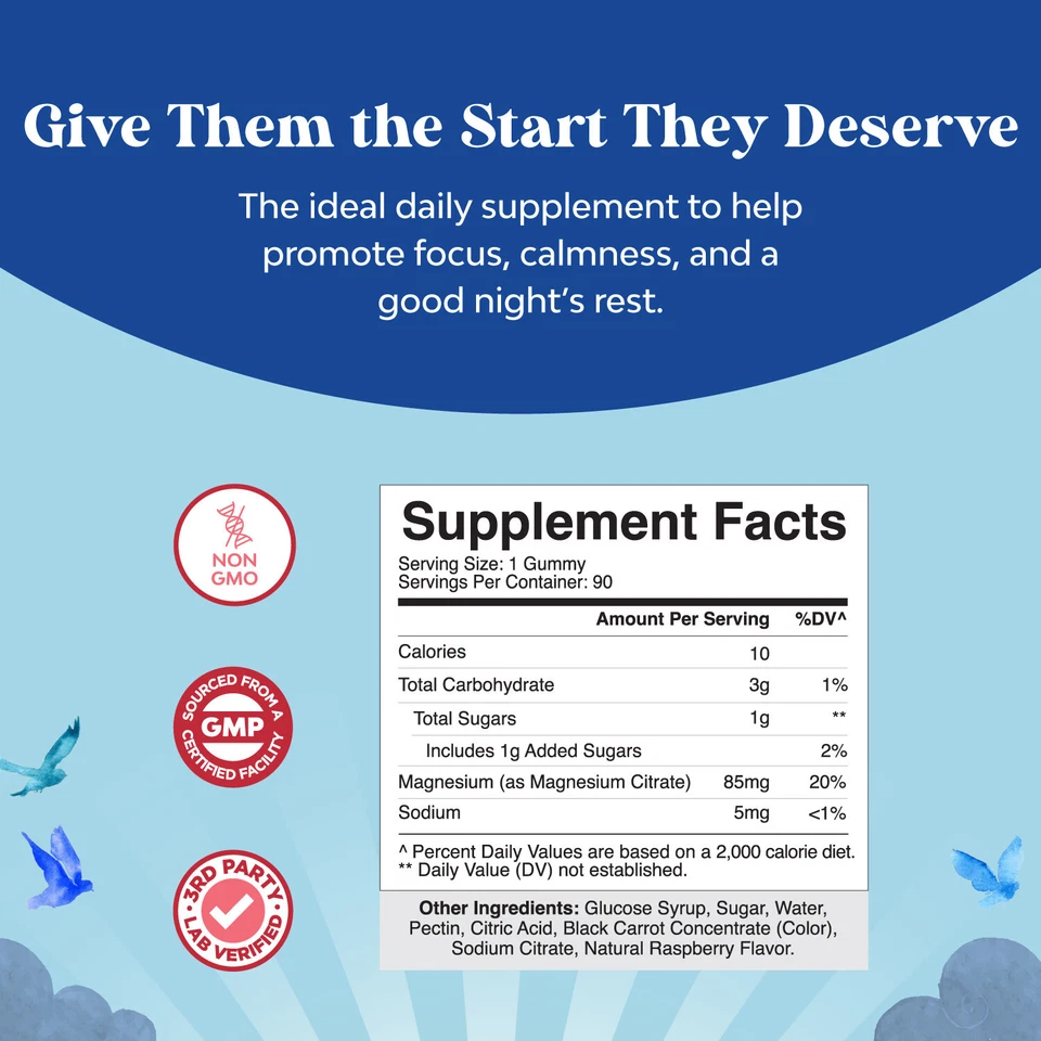 Relaxing Calm Magnesium Gummies for Kids - Great Tasting Kids Magnesium Gummies - Image 2 of 4