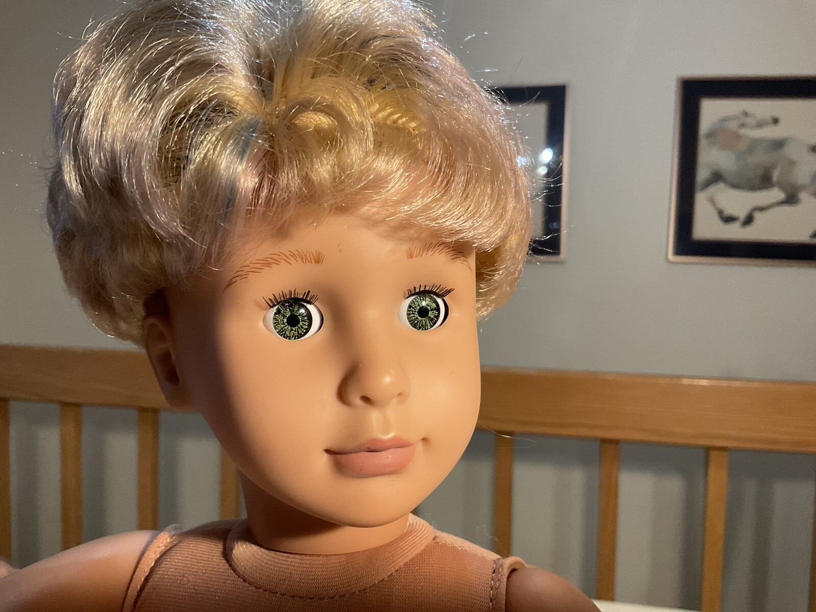 OUR GENERATION /BATTAT BOY DOLL, ?GABE, BLONDE HAIR, GREEN EYES, 18 IN., NUDE