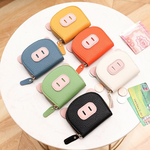 Pinsheng Petit Portefeuille pour Femme, Cuir Porte Monnaie Zipper Porte-Monnaie avec Titulaire