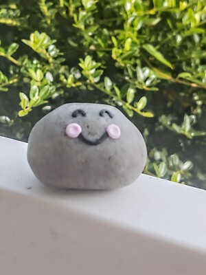Pet Rock/Pocket Pet/Handmade Polymer Clay Happy Emoji/Novelty