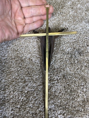 Vintage 10" Messing Kruzifix Kreuz Jesus Metall Wandhänger - Bild 4 von 4