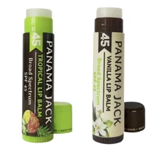 Panama Jack Broad Spectrum UVA-UVB SPF45 Lip Balm (Chapstick) Vanilla/Tropical
