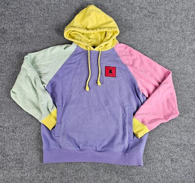 Teddy Fresh Adult L Color Block Multicolor Pastel Pocket Hoodie LS 