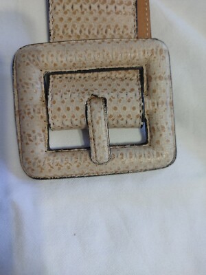 Jenny‎ And The Boys Cream Color Leather Belt Size Small Classic Belt | Jenni Kayne main image 3