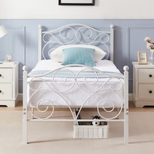 Twin/Full/Queen Metal Bed Frame with Headboard  Footboard Metal Slat Support
