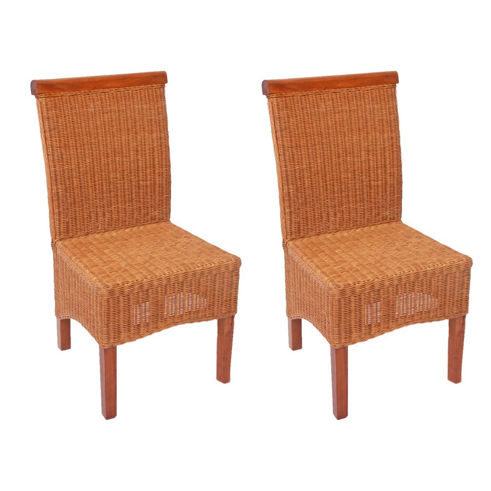 2er-Set Esszimmerstuhl Korbstuhl Stuhl M44, Kubu-Rattan ~ Mit