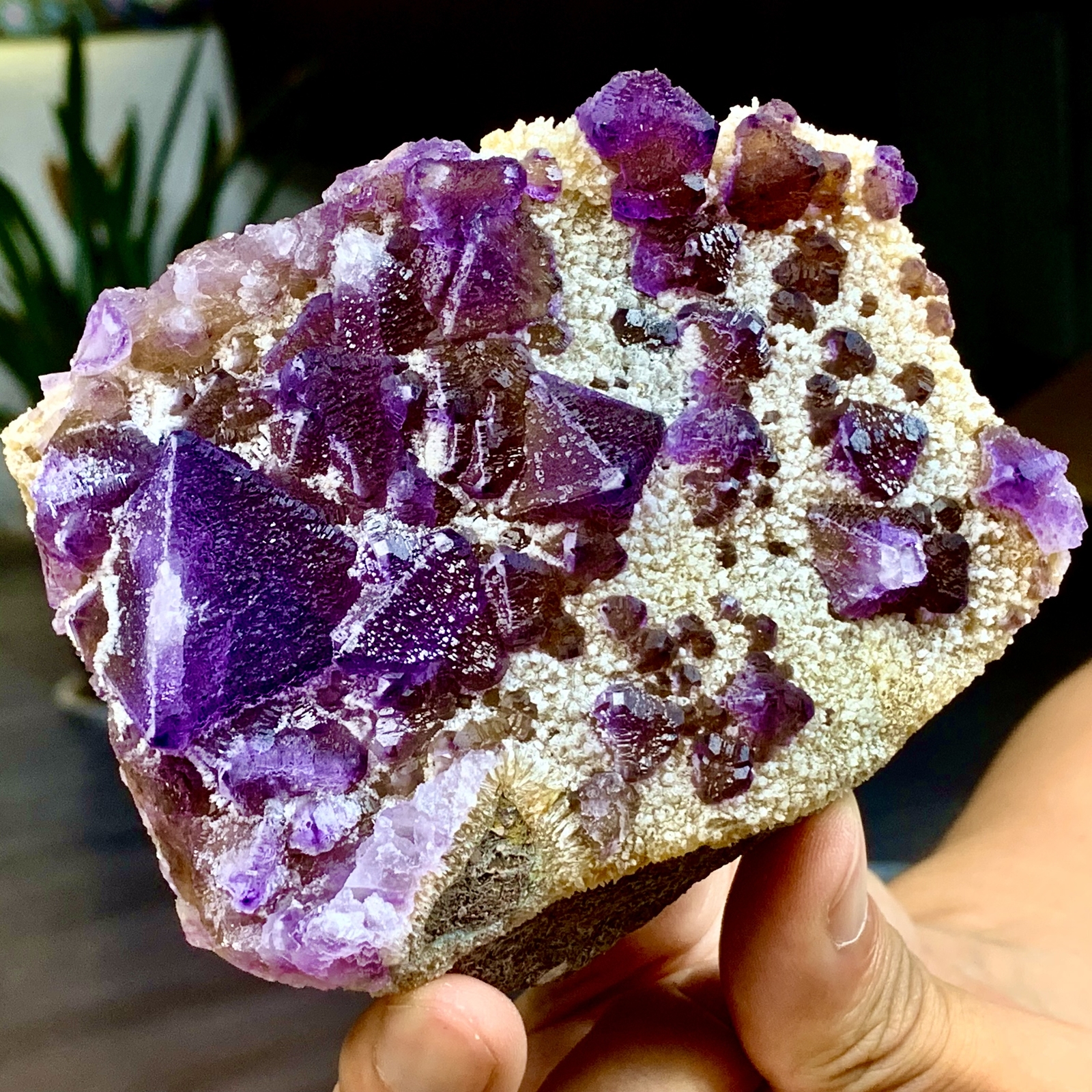 397G transparent purple cubic fluorite crystal specimen from China rare mineral
