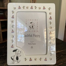 Jellycat Bashful Puppy Photo Frame Ceramic Frame with Puppy Dog Baby Design