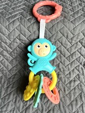Fisher Price Sit Me Up Seat Teal Monkey Hanging Toy  Rings Replacement Part