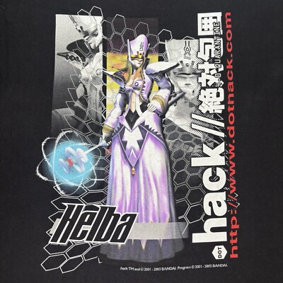 Vintage Y2K Dot Hack Quarantine Part 4 Bandai Game Promo XL Helba Shirt Cygnus