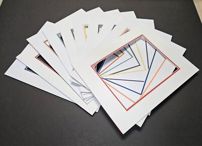 #ad 11x14 Doble Mats Pack of 10. Cut for 8x10 Picture. Multi color on second mat. $14.95