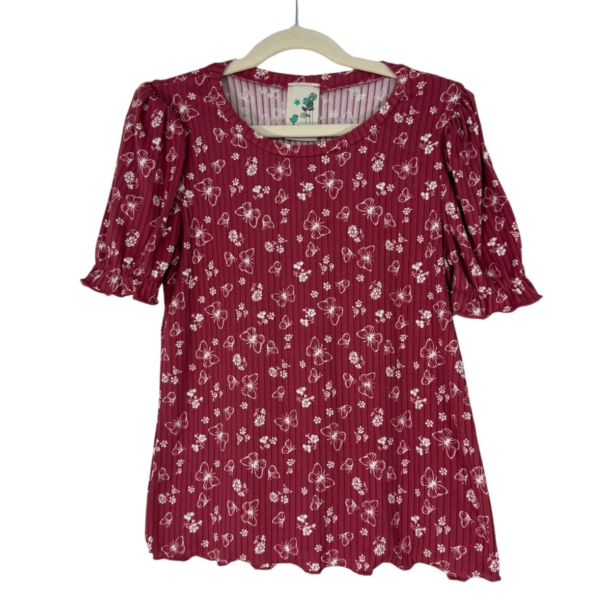 Lily Bleu Girl's Size Large 14 Pink Butterfly Flower Print Soft