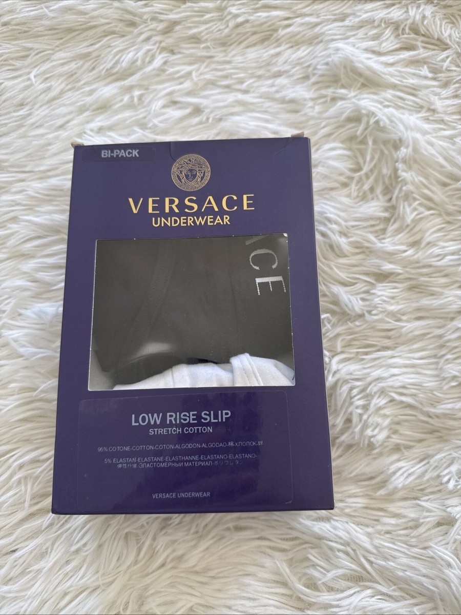 VERSACE Men's 2 Pack Logo Low Rise Slip XL White/Black | eBay VERSACE Men's 2 Pack Logo Low Rise Slip XL White/Black | eBay