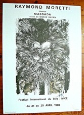 MORETTI RAYMOND AFFICHE LITHOGRAPHIQUE SIGNÉE ) MASSADA- 1982- 76 CM PAR 56 CM