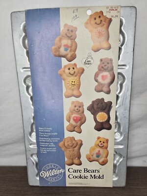 Vintage Wilton 1986 Care Bears Cake Cookie Metal Pan Molds Candy Cookie 2306-118