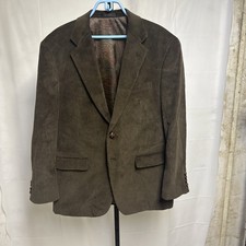 Vintage Lauren Ralph Lauren Mens Corduroy Blazer Leather Buttons Brown