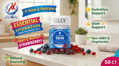 (1X Bottle)  OLLY Glowing Skin Gummy, Hyaluronic Acid, Colla  